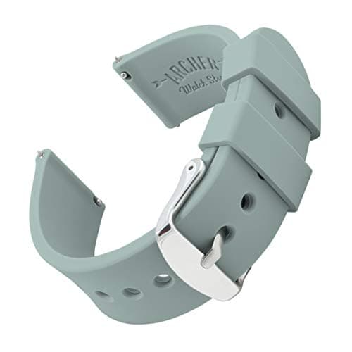Image of Archer Watch Straps - Soft Silicone Quick Release Watch Bands (Cadet Gray, 21mm)