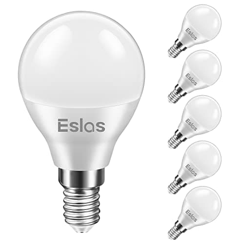 Image of Eslas E14 LED Light Bulb Cool White, Globe Bulb SES 6W, Small Edison Screw G45 Golf Ball Bulb, 60W Incandescent Equivalent, P45 6000K 600lm, Non-dimmable, 6 Pack
