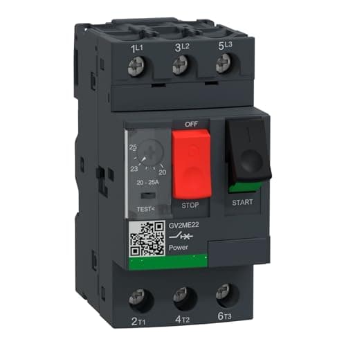 Image of GV2M22 GV2-ME22 GV2ME22 Motor circuit breaker, GV2, 3P, 20-25 A, thermal magnetic, screw clamp terminals