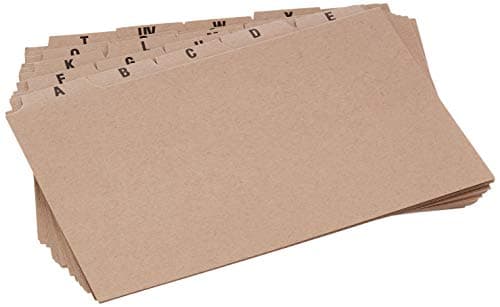 Image of 5 Star Office Guide Card Set A-Z 6x4in 25 Cards 152x102mm Buff