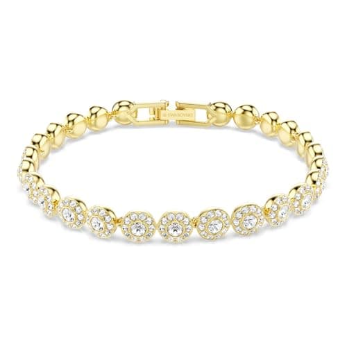 Image of Swarovski Una Angelic bracelet, Round cut, White, Gold-tone plated