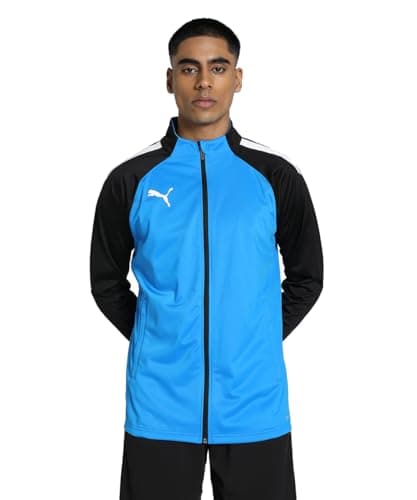 Image of PUMA Men's teamLIGA Training Jacket, Electric Blue Lemonade-Puma Black, size: XL