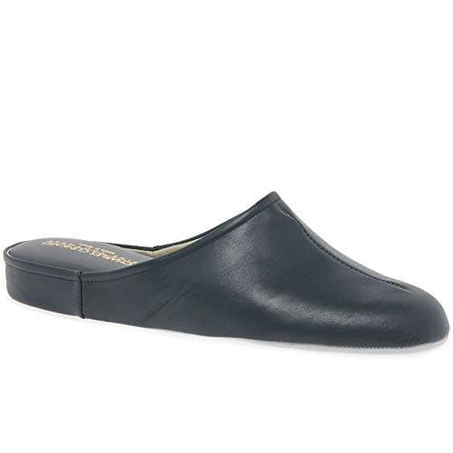 Image of Charles Clinkard Slippers Gavin Mens Leather Slippers 10 Navy