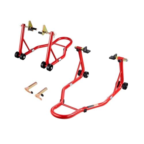 Image of TIEOAXFT Motorcycle Stand Lift 850lbs Front Rear Combo Stand Lift Front Wheel Dual-Fork Stand Rear U+L Fork Swingarm Spool Stand