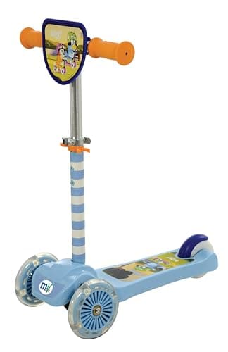 Image of Bluey Mini Go! Tilt 3 Wheel Scooter with Squishle Pouch | Officially Licensed Kids Ages 3+ Push | Tri Unisex Girls or Boys | Adjustable Handlebar Height