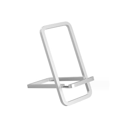Image of ARFUKA Phone Stand Foldable Mobile Phone Holder Slim Desktop Smartphone Holder Stand with Convenient Charging Port for All Mobile Phones White