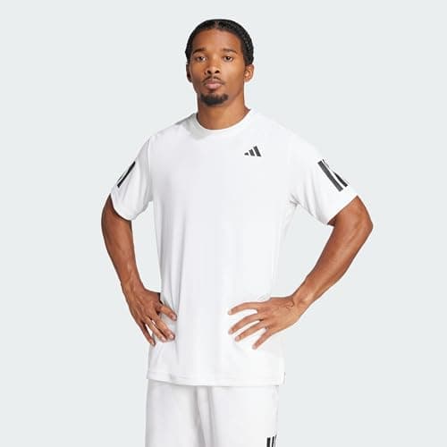 Image of adidas Men's Club Tennis Climacool 3-Stripes T-Shirt, White, M