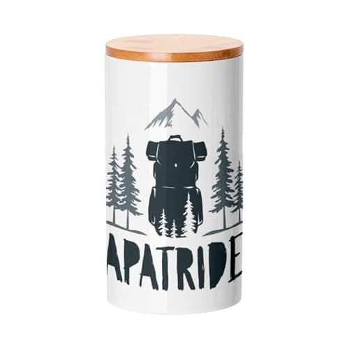 Image of Fabulous Bamboo Ceramic Pot with Lid - Apatride Backpack Backpack Bos Travel - 885ml (30oz) - Utensil Jar