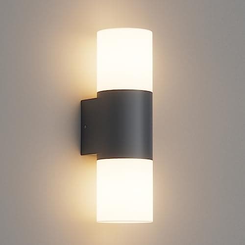 Image of Klighten Outdoor Wall Light E27, Up Down Wall Lamp, IP54 Modern Outside Lights, for Garden Patio Terrace Porch, Max 40W, Aluminum, Anthracite,Bulbs not Included
