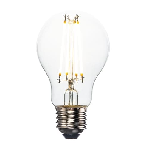 Image of National Lighting E27 LED Dimmable Edison Screw (GLS) Filament Bulbs, Warm White 2700K, 60W Incandescent Lamp Equivalent, 6W 806 Lumens, Long-Life 15,000 Hours - Nickel & Clear Glass | IP20