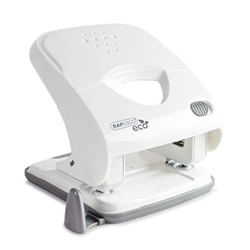 Image of Rapesco 1526 ECO X5-40ps Less Effort 2 Hole Punch, 40 Sheet Capacity, Soft White