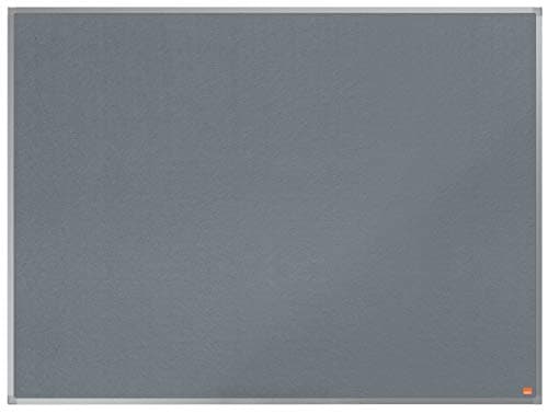 Image of Nobo Felt Noticeboard, 1200 x 900 mm, Aluminium Trim, Corner Wall Mounting, Essence Range, Grey, 1915206
