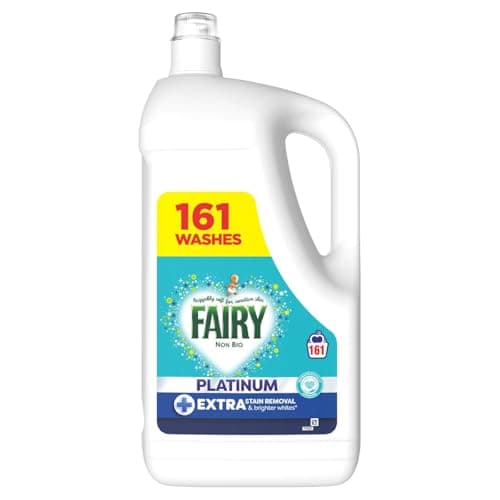Image of Fairy Non Bio Laundry Washing Liquid Detergent Platinum Extra Stain Remover- XXXL Mega Pack - Dermatologically Approved - 161 Wash,