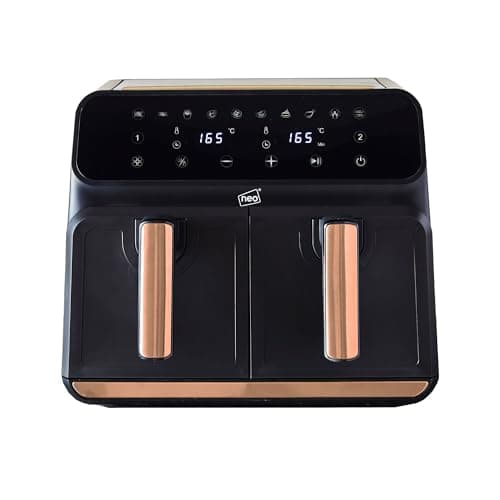 Image of Neo Black Copper Gold Dual Twin Zone Double Drawer Electric Air Fryer 8.5L Digital Instant Kitchen Grill Oven 1700W Healthy Frying Cooker Cooking Low Fat Oil Free