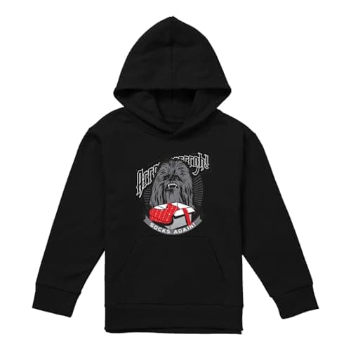 Image of Cotton Soul Disney Star Wars Christmas Chewbacca Arrrrgh! Socks Again! Youth Kids Boy/Girls Pull-Over Hoodie, Black, 9-11 Years