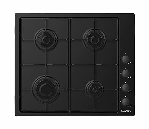 Image of Candy CHW6LBB 60cm 4 Burner Gas Hob, Side Controls, Enamel pan supports, Black