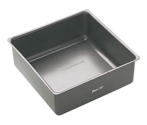 Image of MasterClass 25 cm Deep Cake Tin with PFOA Non Stick and Loose Bottom, 1 mm Carbon Steel, 10 Inch Square Pan