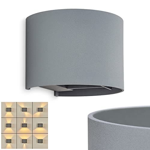 Image of Wall Light Badajoz, Modern wall lamp Made of Metal in Anthracite, Round Light with Different Light Effects, Up & Down Light, 1-Flame, 1 x G9, Without Bulbs