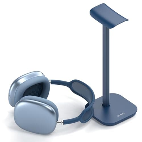 Image of doenci Headset Holder, Headphone Stand for All Over Ear Bluetooth Headphones, Gaming Headset Stand, Universal Holder with Weighted Base + Aluminium Tube, Desk Accessories for men women (Blue)
