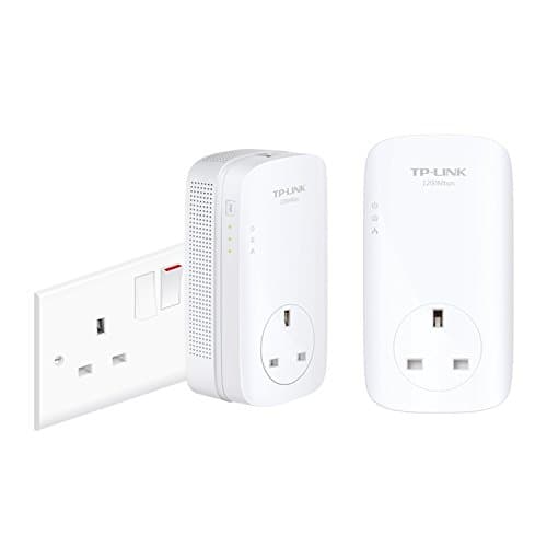 Image of TP-Link TL-PA8010PKIT 1200 Mbps Gigabit Passthrough Powerline Starter Kit, White