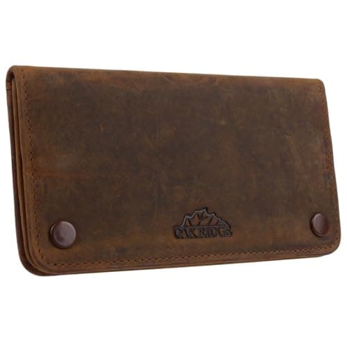 Image of Oakridge Leather Tobacco Pouch with Stud Fastener - Brown Hunter Leather