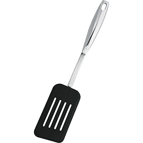 Image of Stellar Premium Nylon Tools Long Slotted Turner, Polished Stainless Steel Handle with Soft Nylon End, for Use with Non-Stick Cookware, Dishwasher Safe