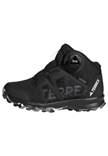 Image of adidas Unisex Kids Terrex BOA Mid RAIN.RDY Hiking Shoes, Core Black/Cloud White/Grey Three, 1 UK