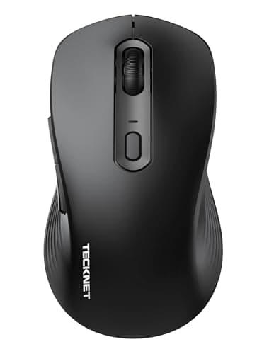 Image of TECKNET Classic Wireless Mouse, Tri-Mode Bluetooth 5.0/3.0 & 2.4G Laptop Mouse Wireless, 4800DPI Optical Tracking with 6 Adjustable Levels, Cordless USB Silent Computer Mice for PC Mac Linux Chrome