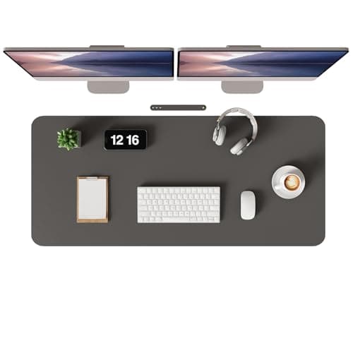 Image of MOLMO Non-Slip Desk Mat, Waterproof Desk Pad Table Protector, Easy Clean Laptop Mat Large Mouse Pad Leather Writing Mat with Suede for Office/Home/Decor (Dark Grey, 100 x 43 cm)