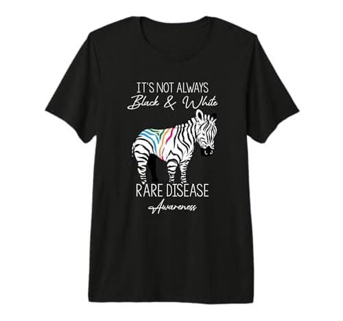Image of It's NOT Always Black & White Rare Disease Awareness Premium T-Shirt