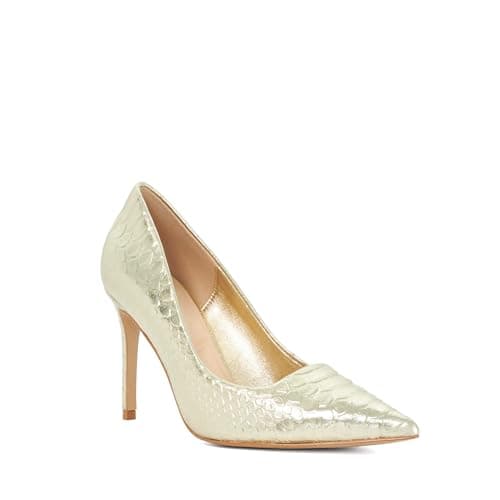 Image of Dune London Ladies Assured Leather Court Shoes Size UK 4 Gold