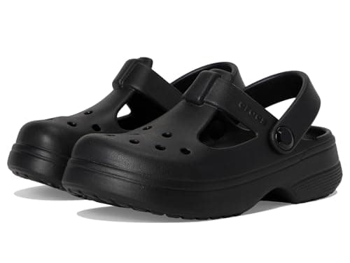 Image of Crocs Unisex Kids Clog, Classic Mary Jane Clog T, Black, 7 UK Child