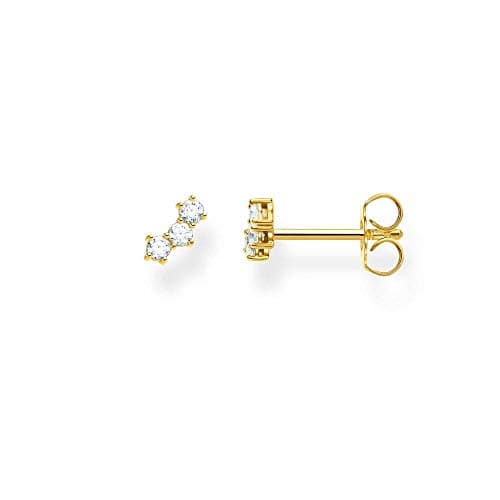 Image of THOMAS SABO Single ear stud white Stones gold 925 Sterling Silver, 18k Yellow Gold Plating