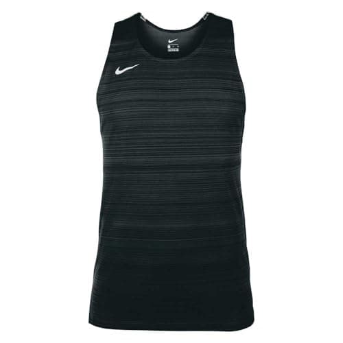 Image of NIKE NT0300-010 Mens Stock Dry Miler Singlet Vest Men's Black/White Size XL