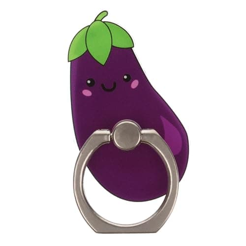 Image of Aubergine Emoji smiley Phone Ring Holder Grip Finger 360 Mount Stand Mobile Universal Loop for All Smartphones