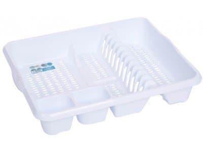 Image of High Grade Extra Large Plastic Dish Drainer Plate and Cutlery Rack in Ice White