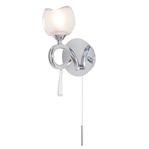 Image of LITECRAFT Marta Wall Light 1 Arm with Frosted Glass Shades - Polished Chrome