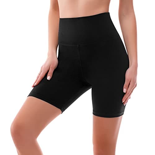 Image of SINOPHANT High Waisted Cycling Shorts Women - Tummy Control Buttery Soft Biker Yoga Running Gym Black Workout Athletic Shorts(L-XL,1 Black)