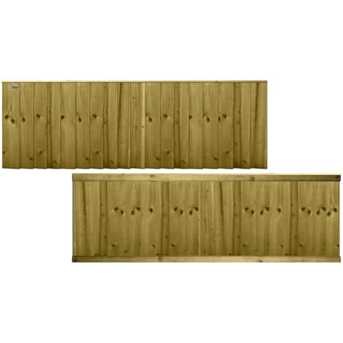 Image of Flat Top Feather Edge Fence Panel, 6ft x 2ft Semi-Braced Wooden Topper Extension | Heavy Duty Treated Closeboard Fencing, Ideal for Any Garden Perimeter (Wide: 182cm x High: 60cm)