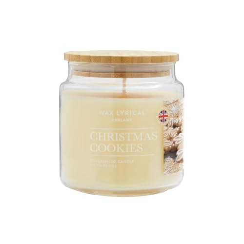 Image of Wax Lyrical England Christmas Cookies Medium Candle, Up to 75 Hour Burn Time, Ivory