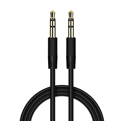 Image of Aux cable 3.5mm Male Stereo Jack To Jack 1.5m Audio Cable - Auxiliary for Cars, Headphones compatible with iPhones, iPad, Laptops - Black