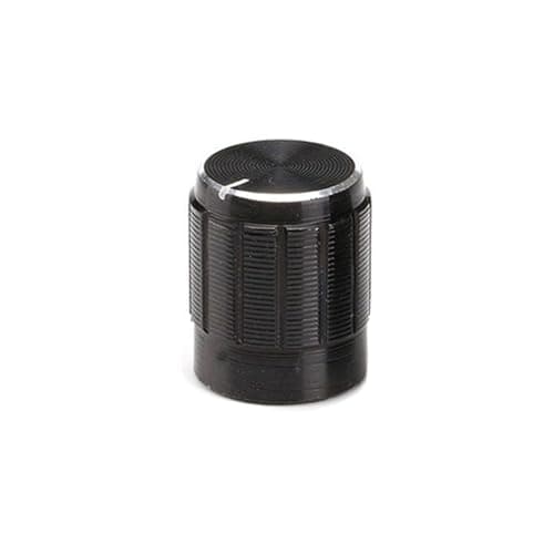 Image of (17 x 16mm) Black Aluminum Alloy Knurled Shaft Rotary Knob for 6mm Diameter Potentiometer Volume Control