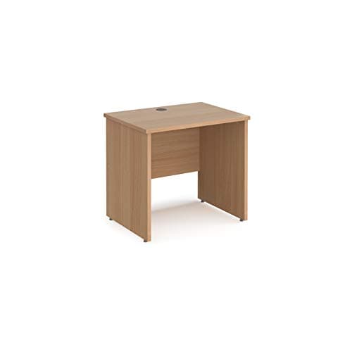 Image of Mr Office Maestro 25 straight desk 600mm deep - panel end leg, Beech, 800
