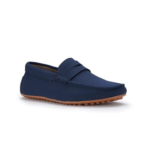 Image of Ferro Aldo Men's Loafer Collection | Classic Slip-on Penny Loafers & Driving Moccasins for Casual & Dress, 4. Navy Blue [Driver Shoes], 13