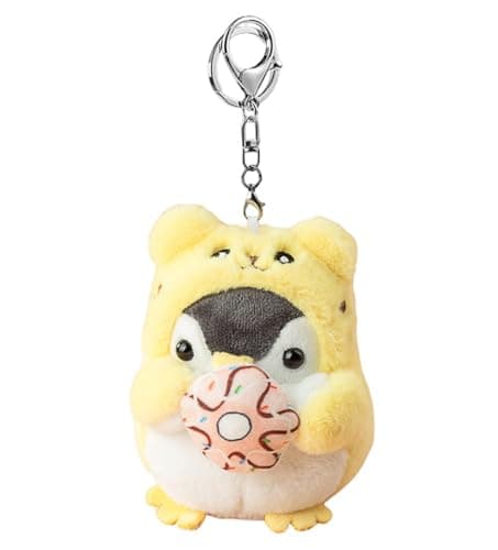 Image of VINWO Cute Penguin Plush Keychain Charm Accessories Kawaii Gift For Backpack, Handbag, Purse, Car Keys, Yellow Tiger, One Size