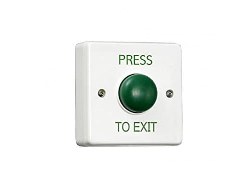 Image of Digiteck RGL EBGB01P Standard white Plastic button surface mounted with green domed button - Press to Exit