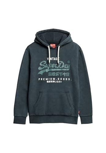 Image of Superdry Duo Vintage Logo Hoodie XL Jet Black