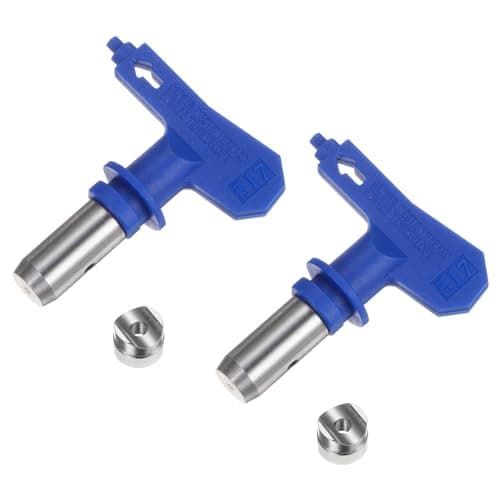 Image of sourcing map 2pcs Reversible Spray Tips for Airless Sprayer 517 Paint Spray Nozzle Tips Sprayer Machine Parts for Home Garden Building Fences, Blue