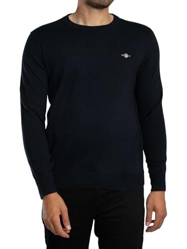 Image of GANT Mens Cotton Crew Neck Sweater - Evening 433 - L
