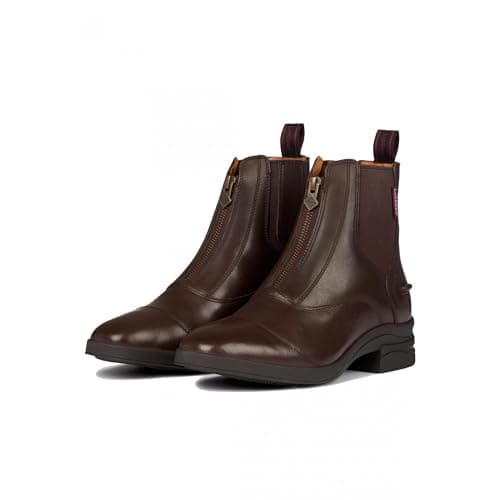 Image of LeMieux Zip Paddock Boot - Leather with Rubber Side Spur Rests - Brown - UK3